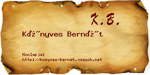 Könyves Bernát névjegykártya